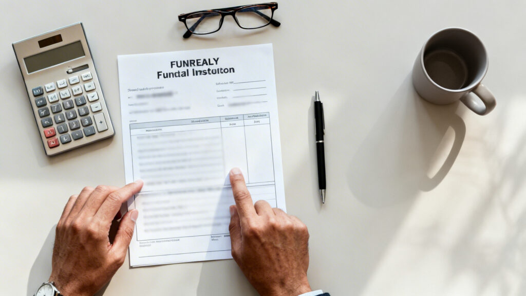 Devis pompes funèbres détaillé avec lignes de coûts