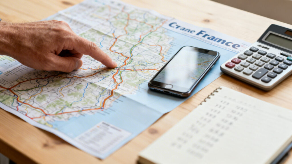 Carte routière et calculatrice pour estimer l’€/km