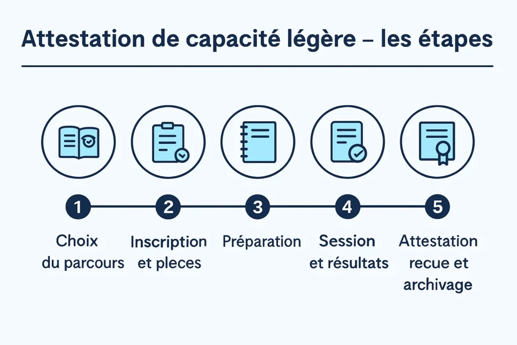 Étapes attestation de capacité professionnelle transport léger