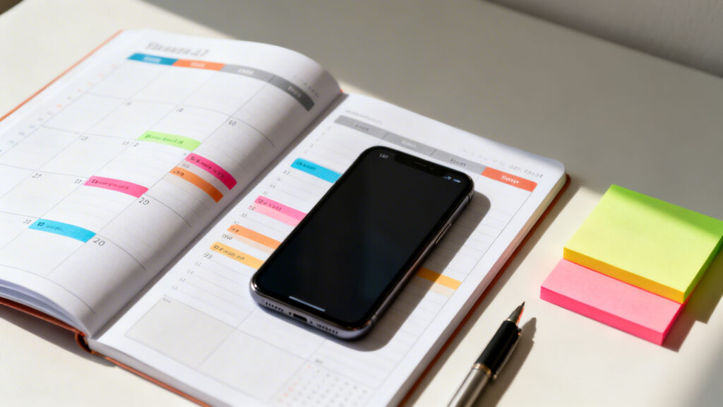 Calendrier, créneaux réservés et smartphone pour organiser le transport médical