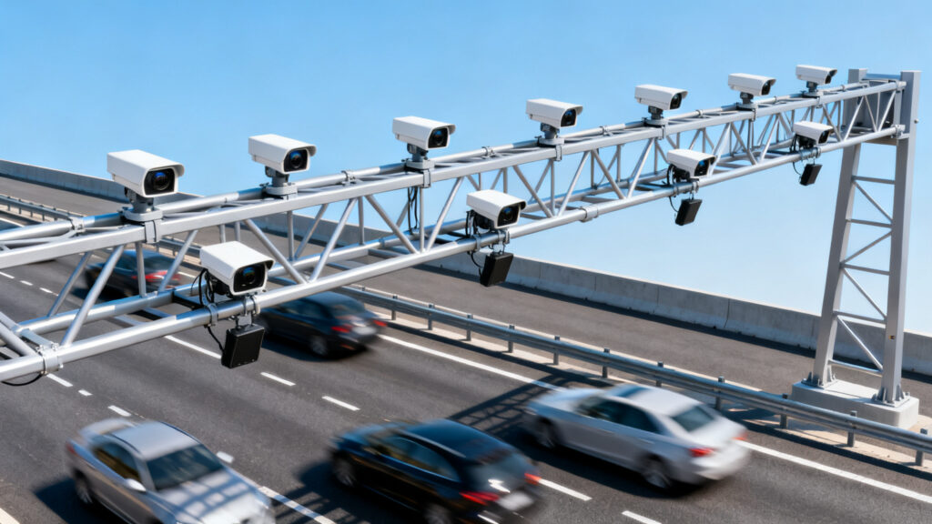Portique de péage en flux libre avec caméras ANPR