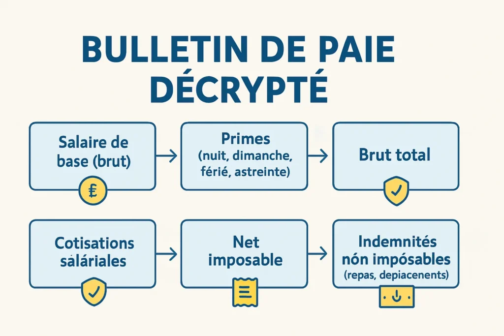 Bulletin de paie auxiliaire ambulancier décrypté