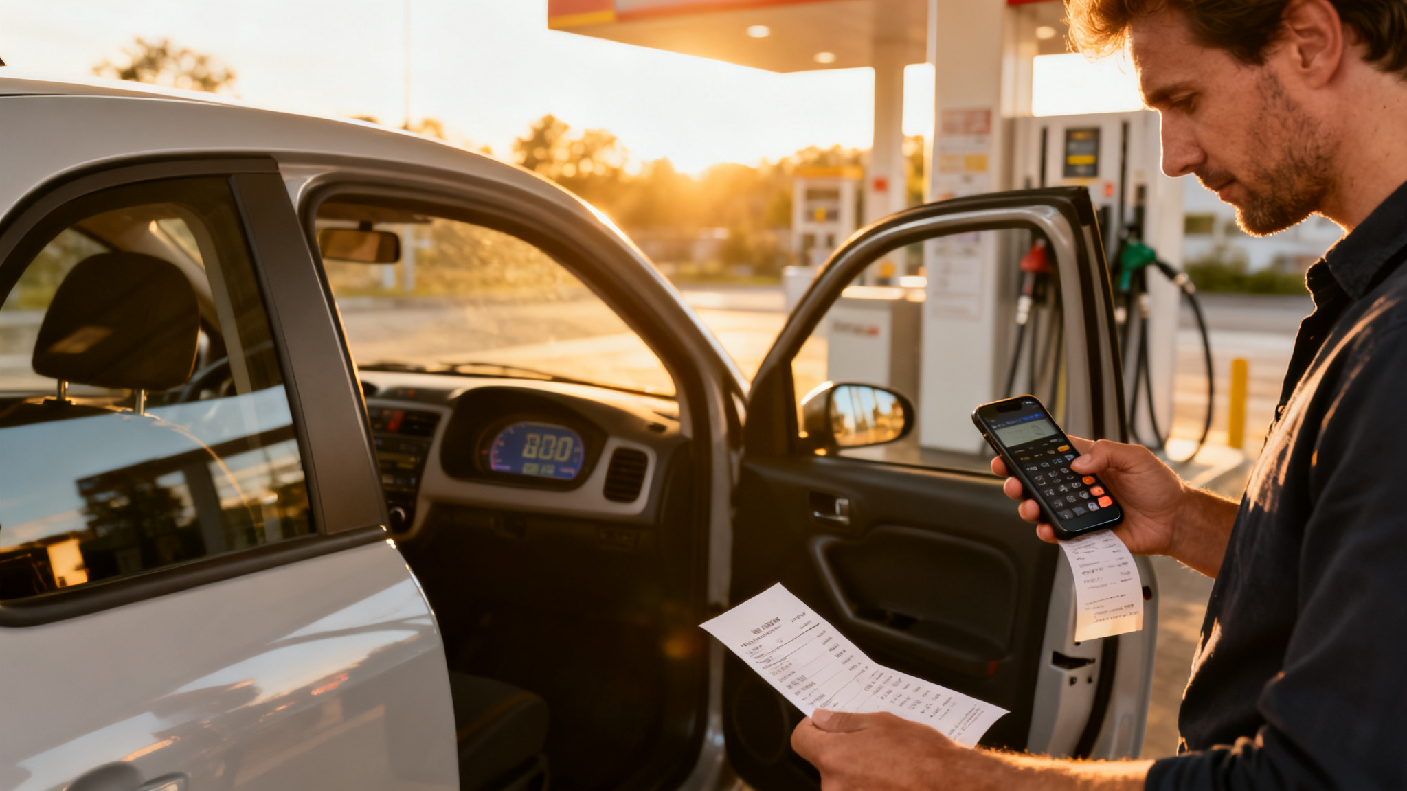Calcul de la consommation d'essence à la pompe en pratique