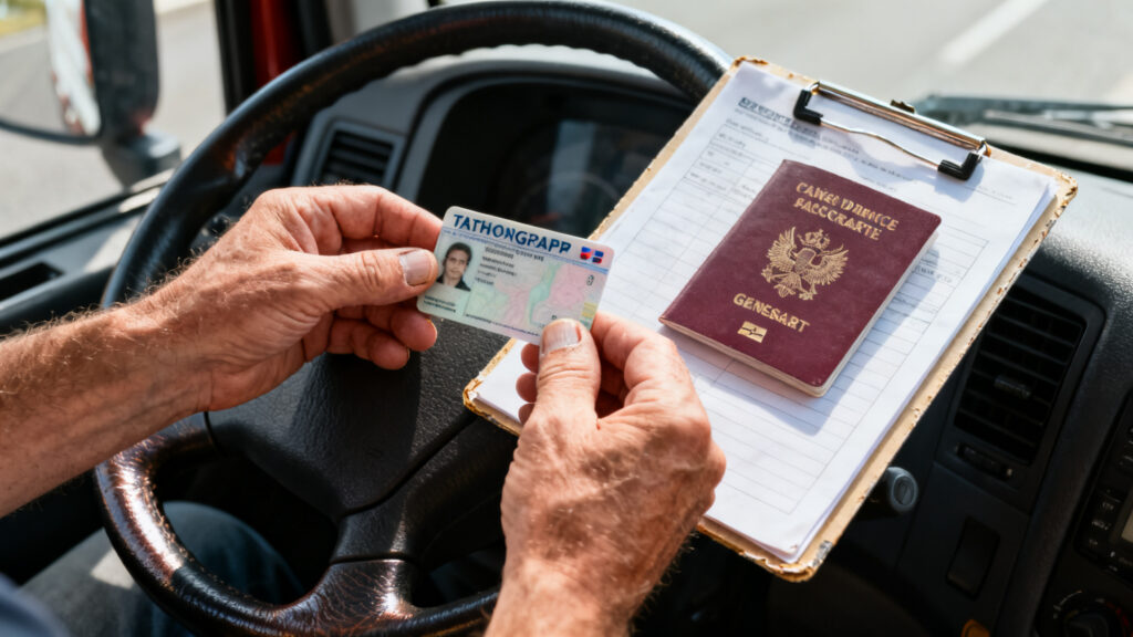 Carte tachygraphe conducteur avec permis et pièce d’identité