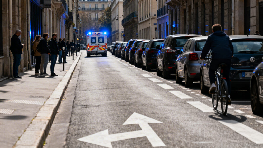Voitures se décalent en ville pour faciliter le passage
