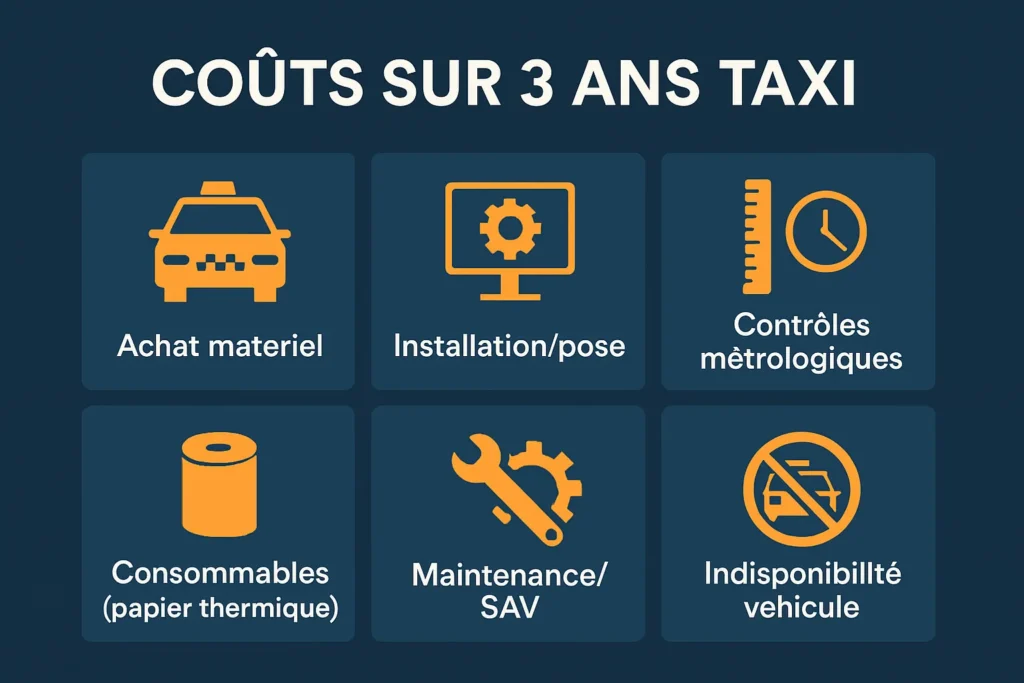 Coût total d’équipement taxi sur trois ans