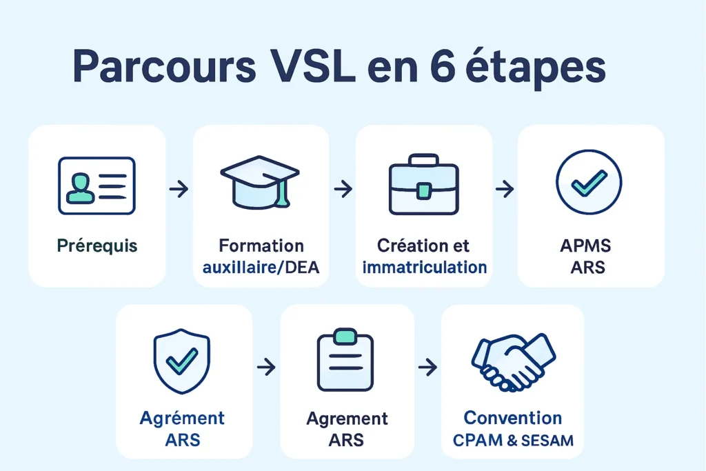 Schéma des étapes agrément ARS et convention CPAM