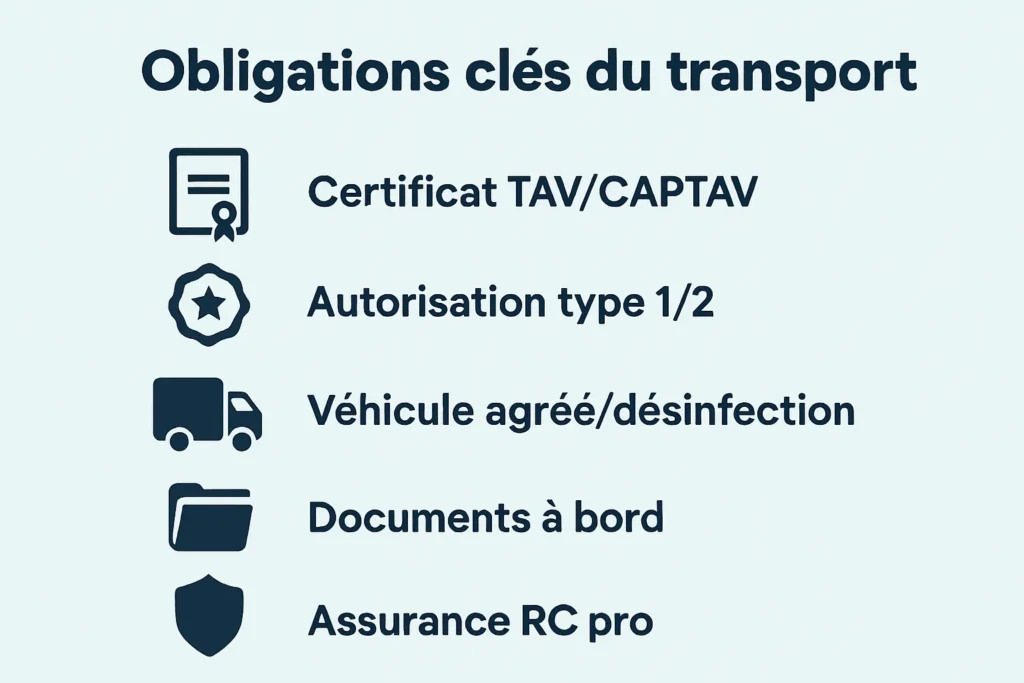 Schéma des agréments et documents obligatoires TAV et CAPTAV