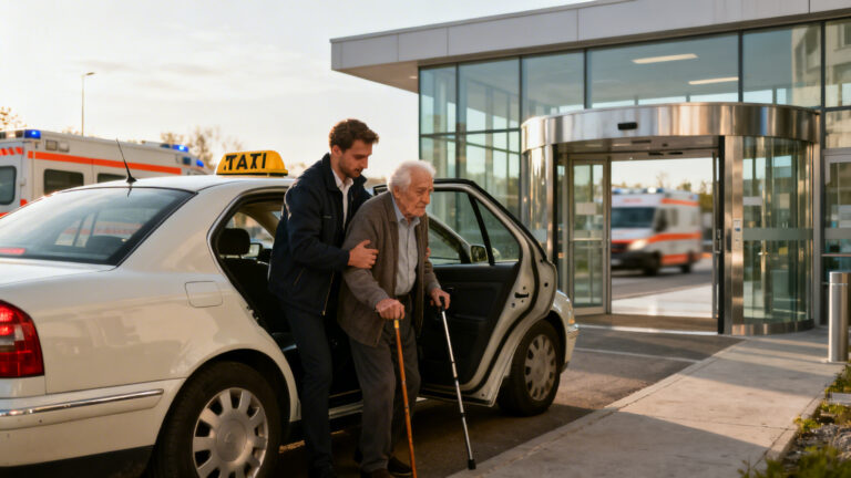 Taxi conventionné et patient, contexte réforme du transport sanitaire 2025