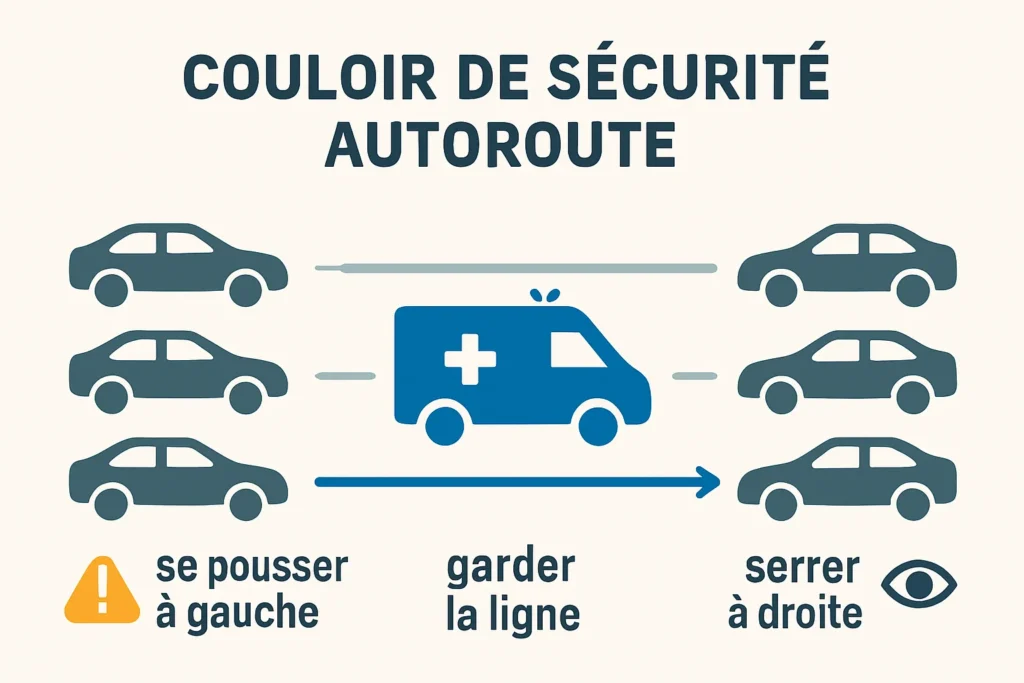 Schéma du couloir de sécurité sur autoroute