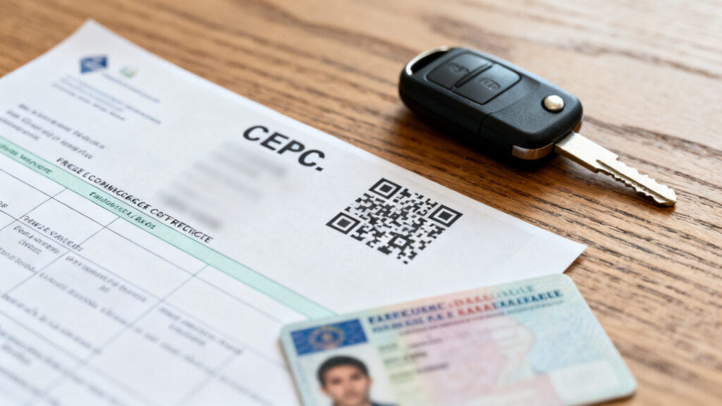 Certificat d’examen du permis de conduire prêt à présenter
