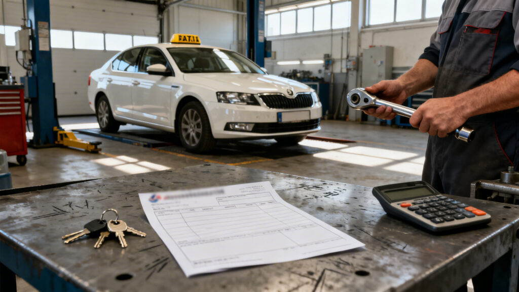 Véhicule taxi en atelier et récupération TVA à l’achat