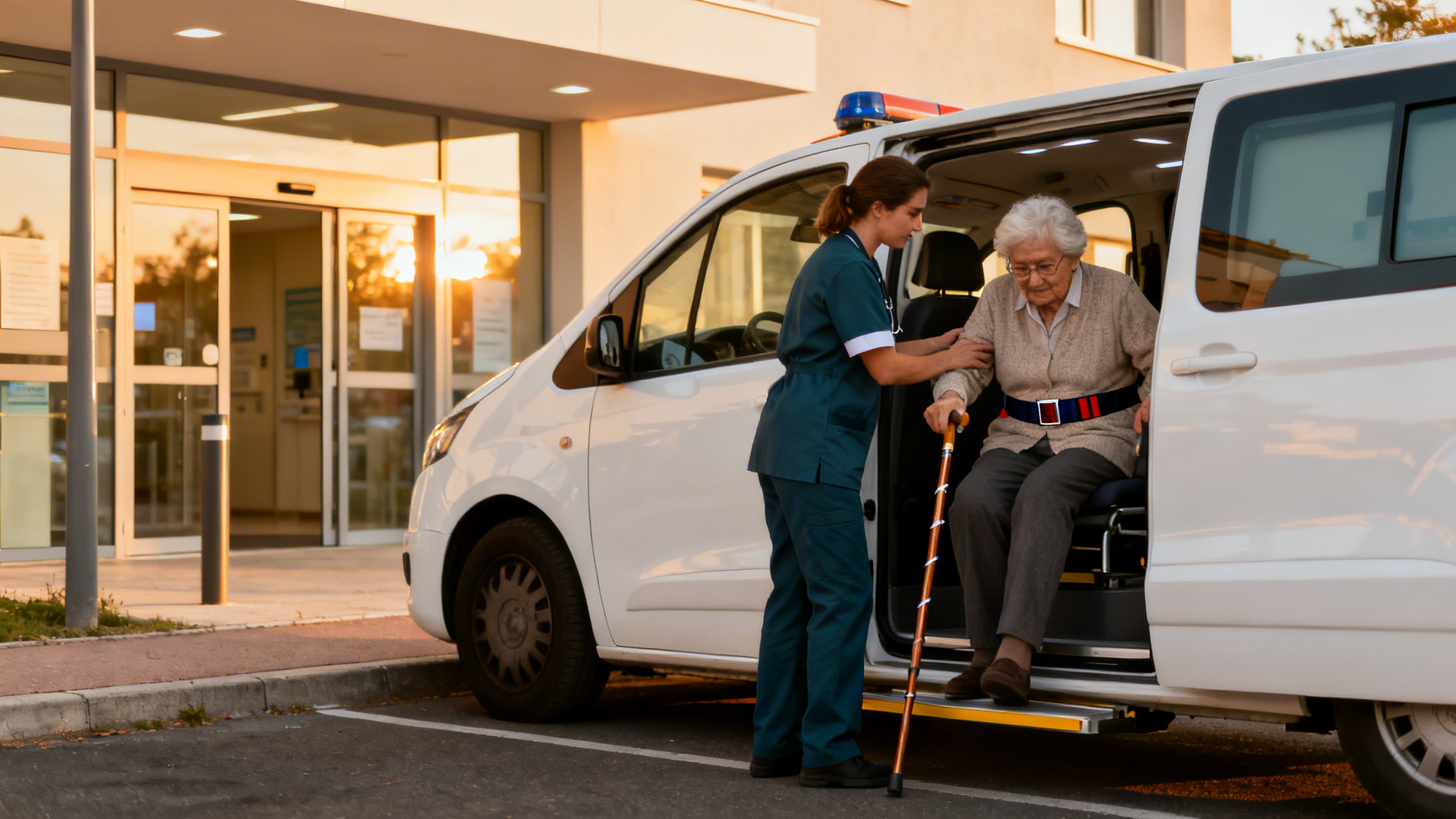 Scène illustrant la signification de VSL et le transport assis