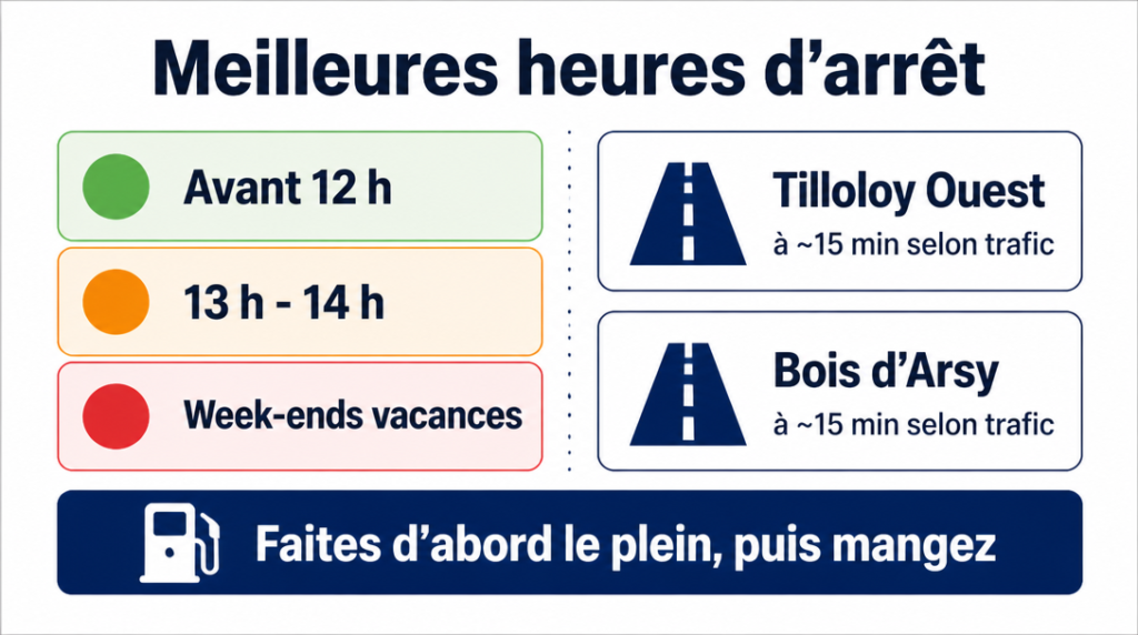 Heures creuses sur l’A1 et alternatives Tilloloy Ouest et Bois d’Arsy