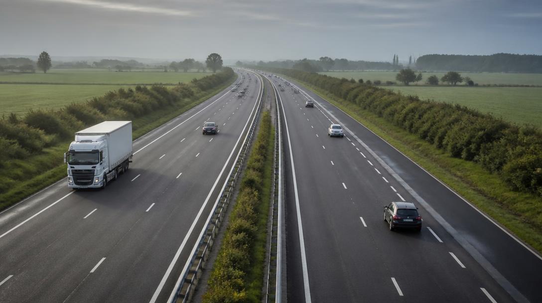 Autoroute française avec circulation vers le littoral