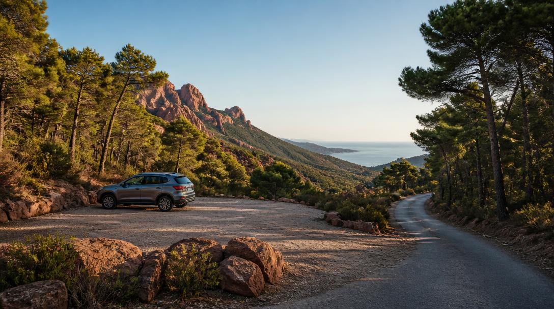Parking de randonnée dans le massif de l’Estérel